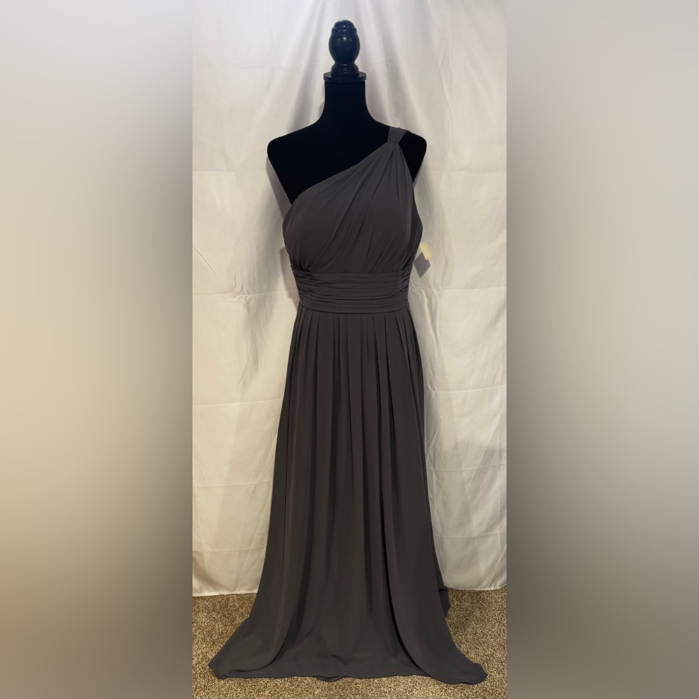Pewter One Shoulder Maxi Dress